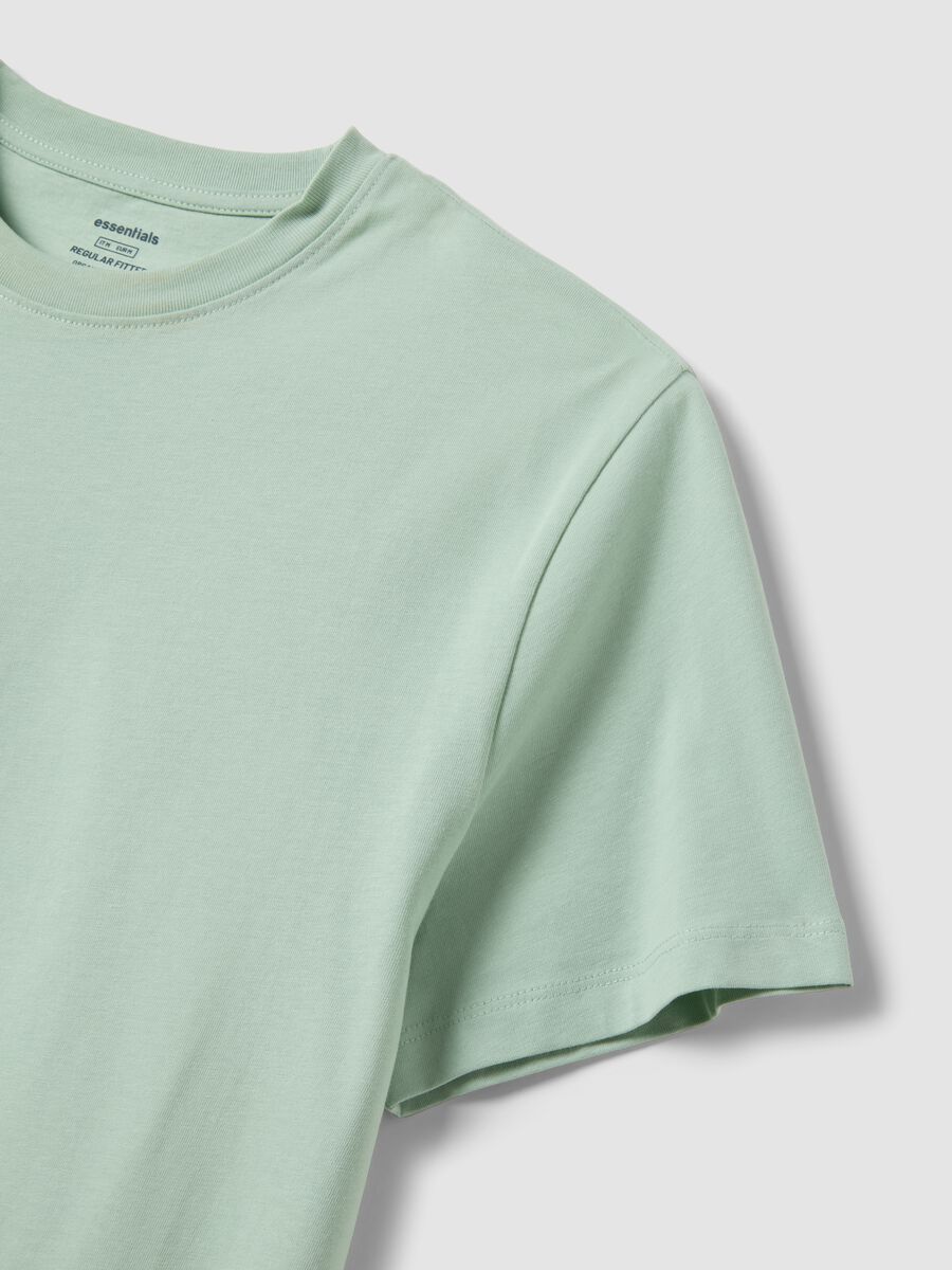 Green pure cotton short-sleeve T-shirt_5