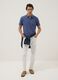 Regular fit pure cotton blue polo shirt_1