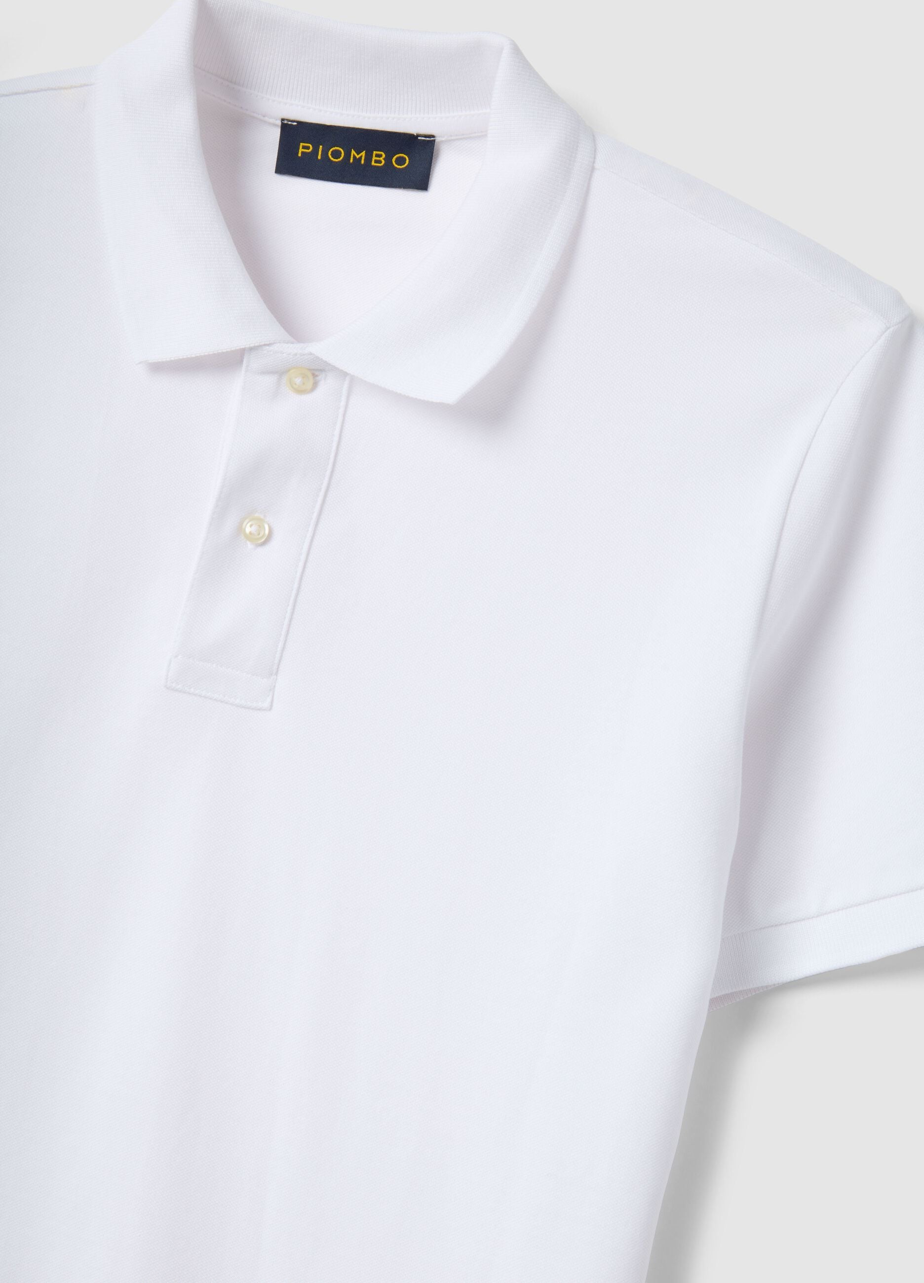 White Supima cotton polo shirt, regular fit