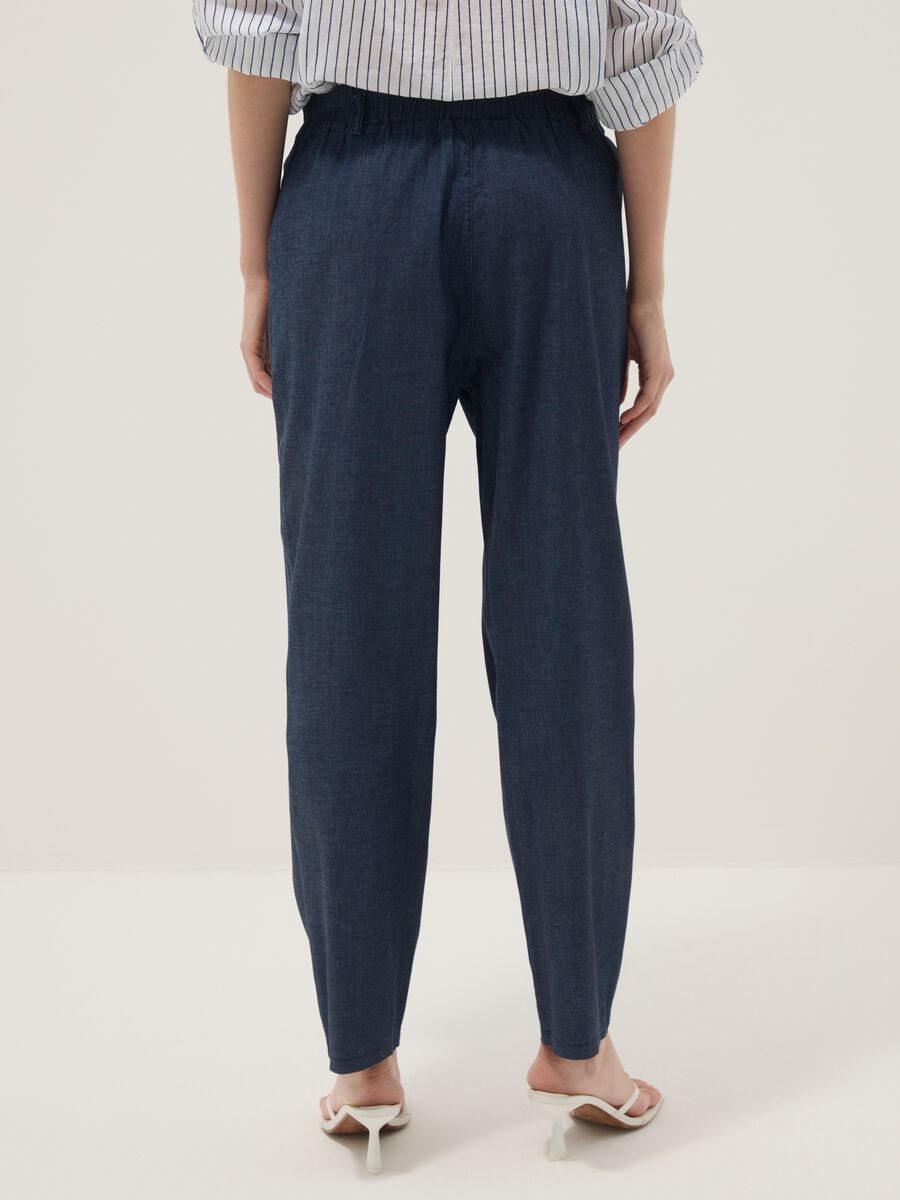 Blue stretch cotton trousers_3