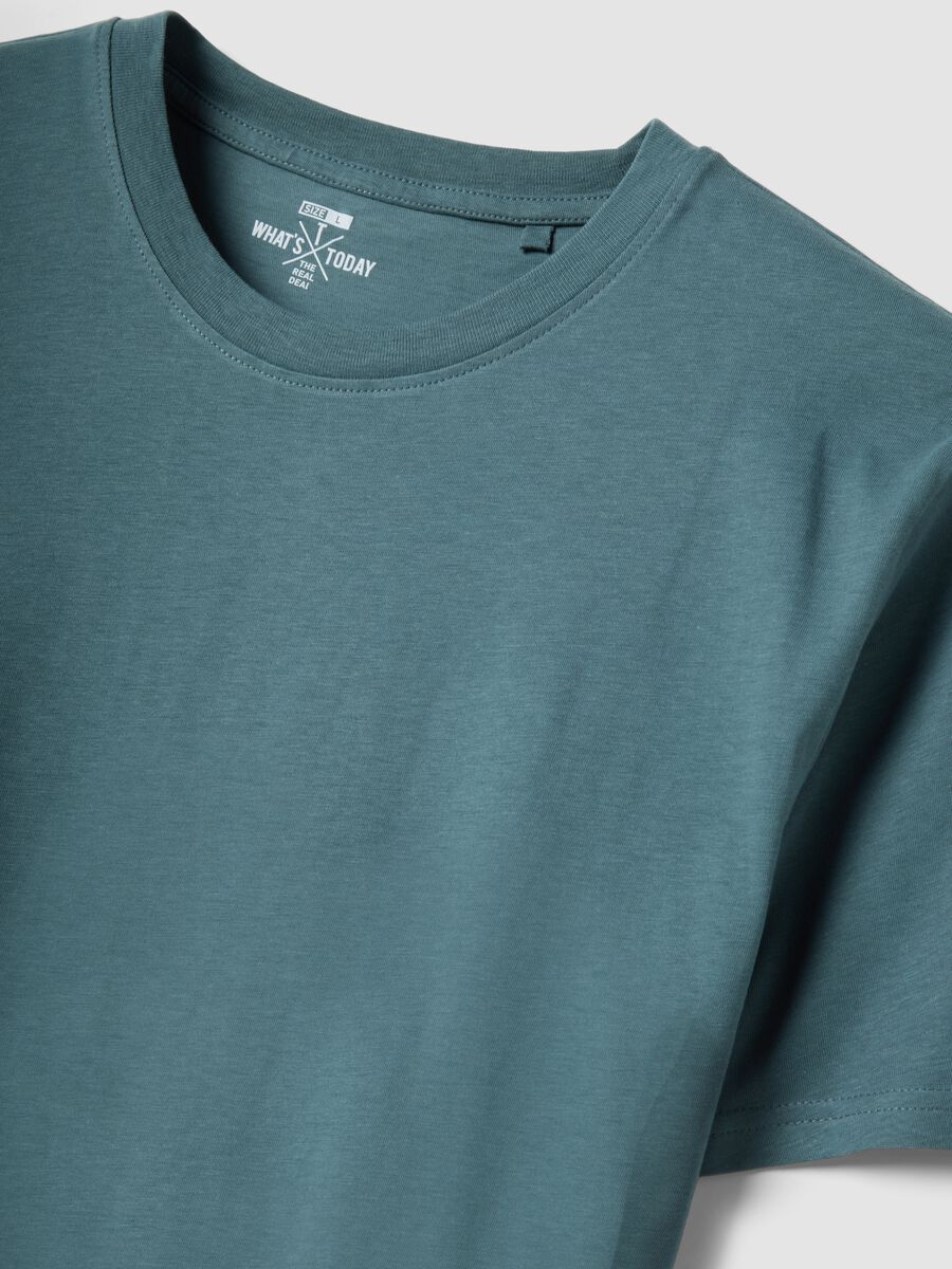 Green short-sleeved pure cotton T-shirt_5
