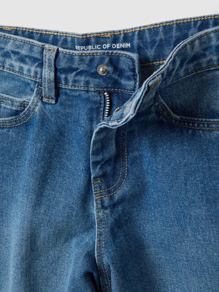 Girls' Blue Balloon Fit Pure Cotton Jeans_2