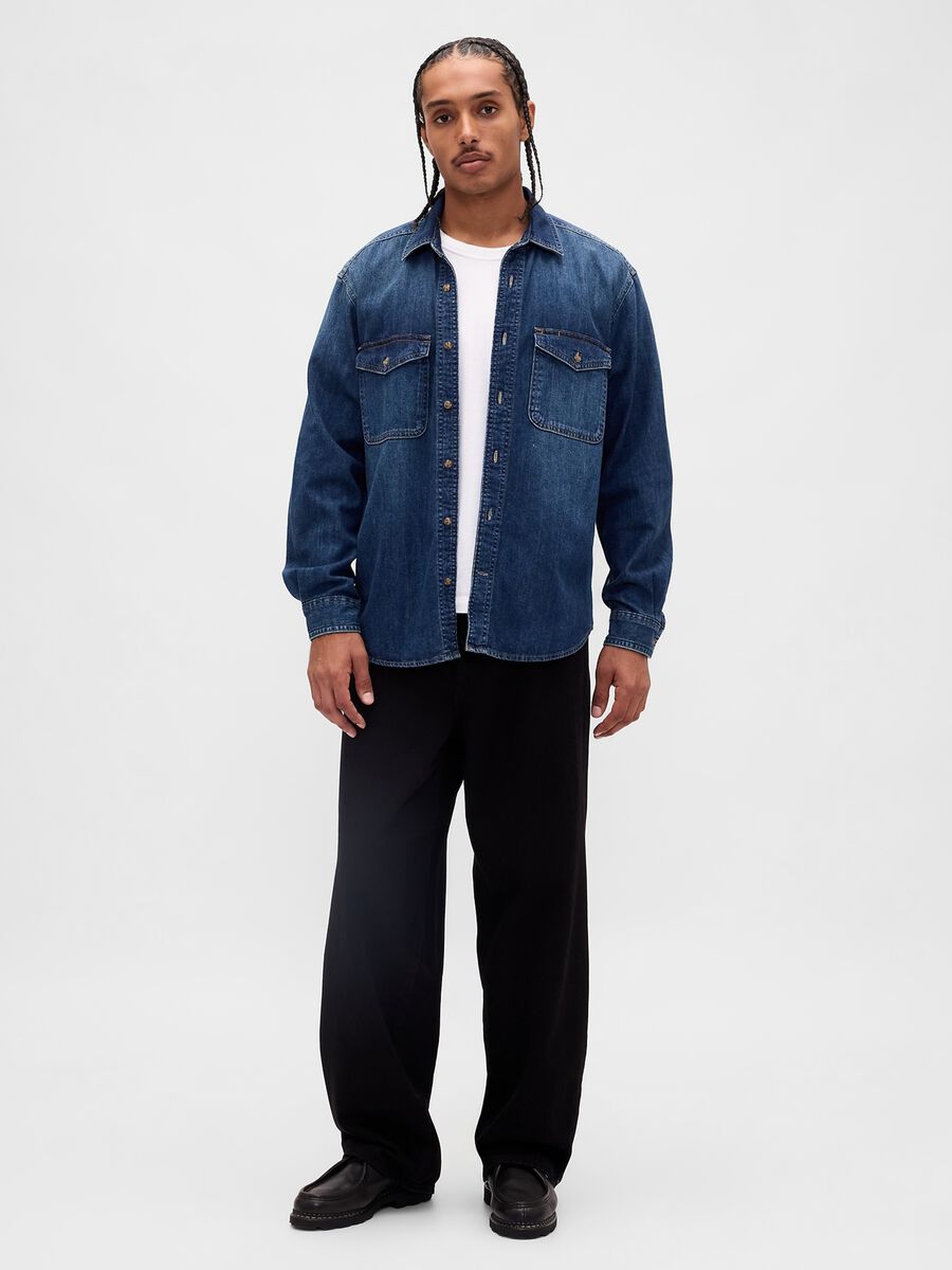 Long Sleeve Denim Shirt_2