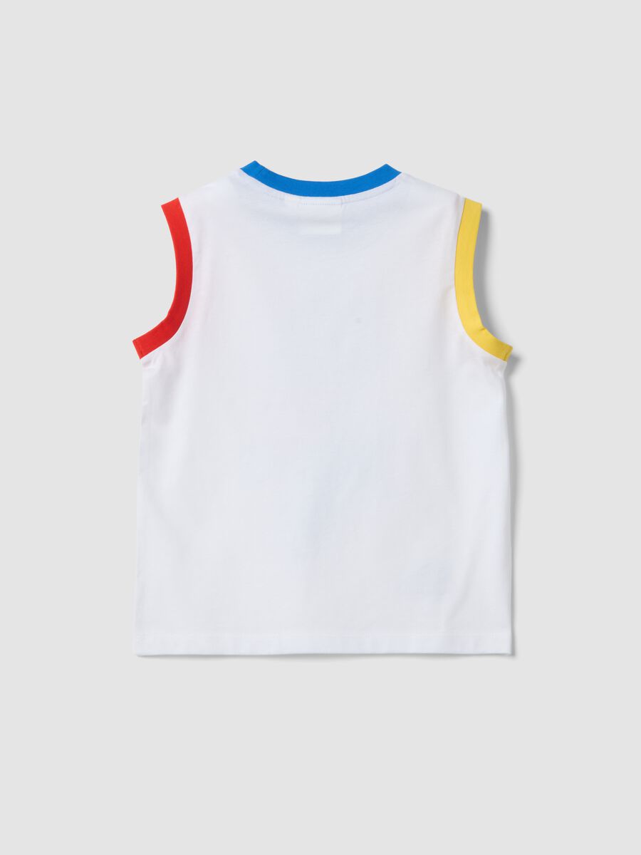 Kids&rsquo; white pure cotton vest with Super Mario_1