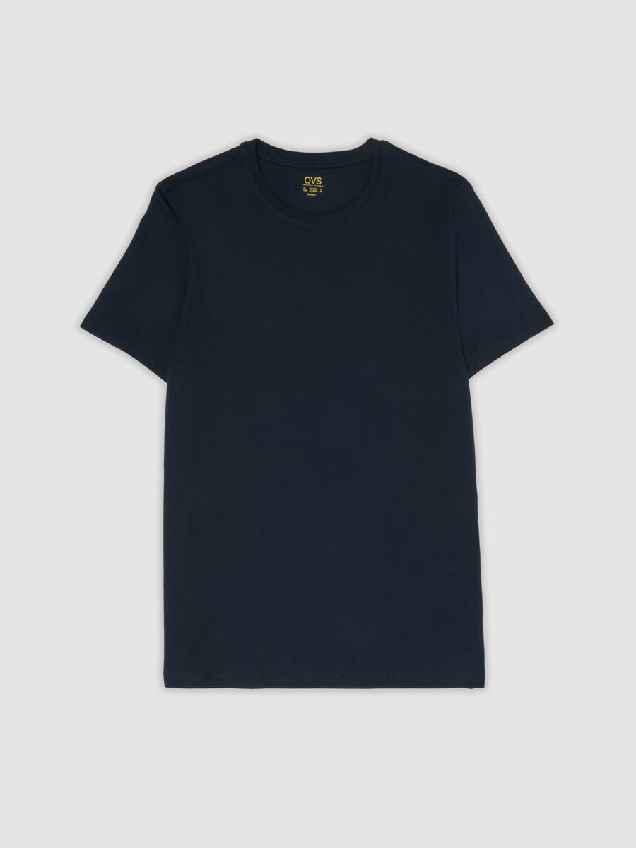 Blue regular-fit Supima cotton crew-neck T-shirt_4