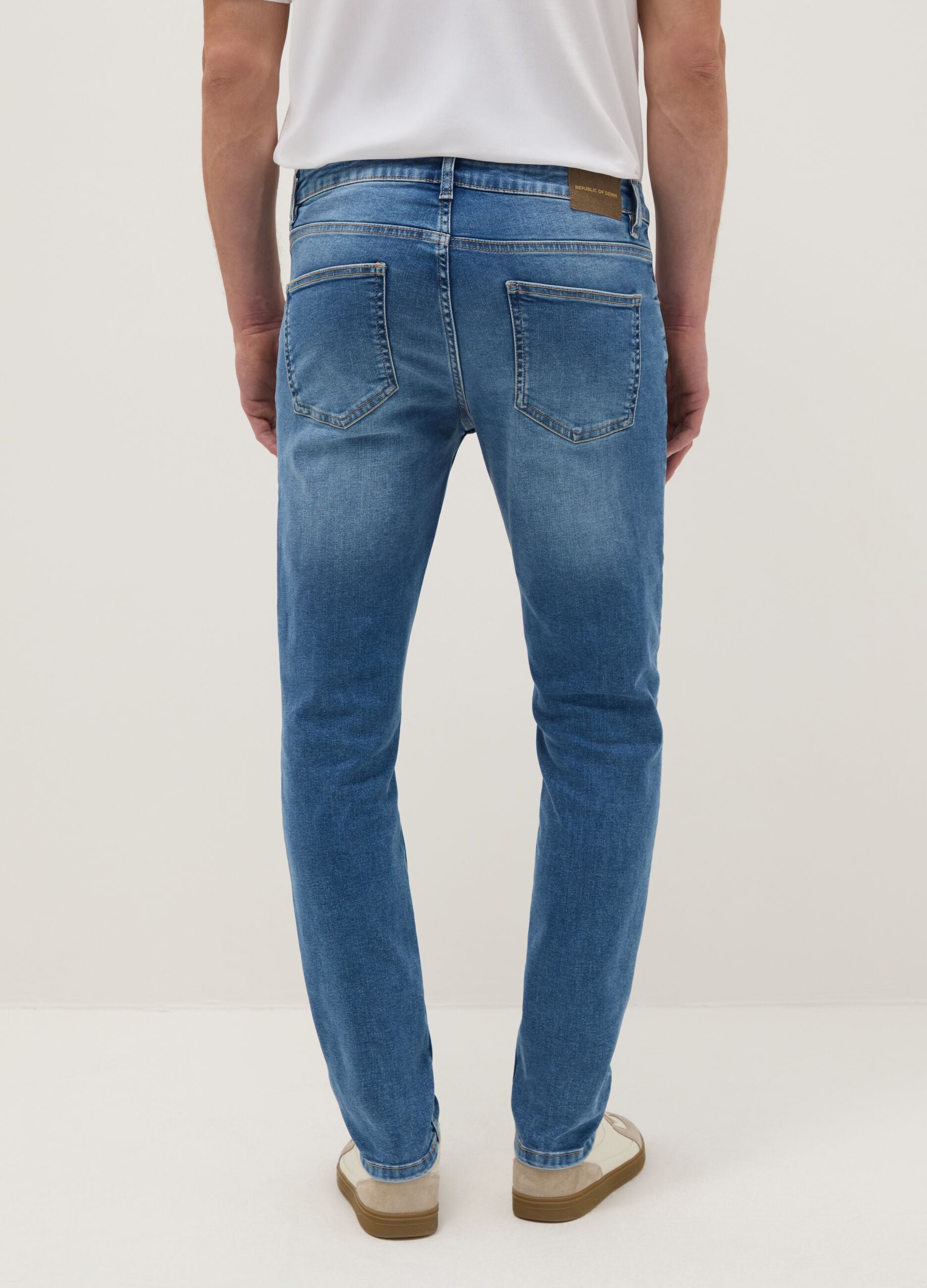 Blue Stretch Cotton Skinny Fit Jeans
