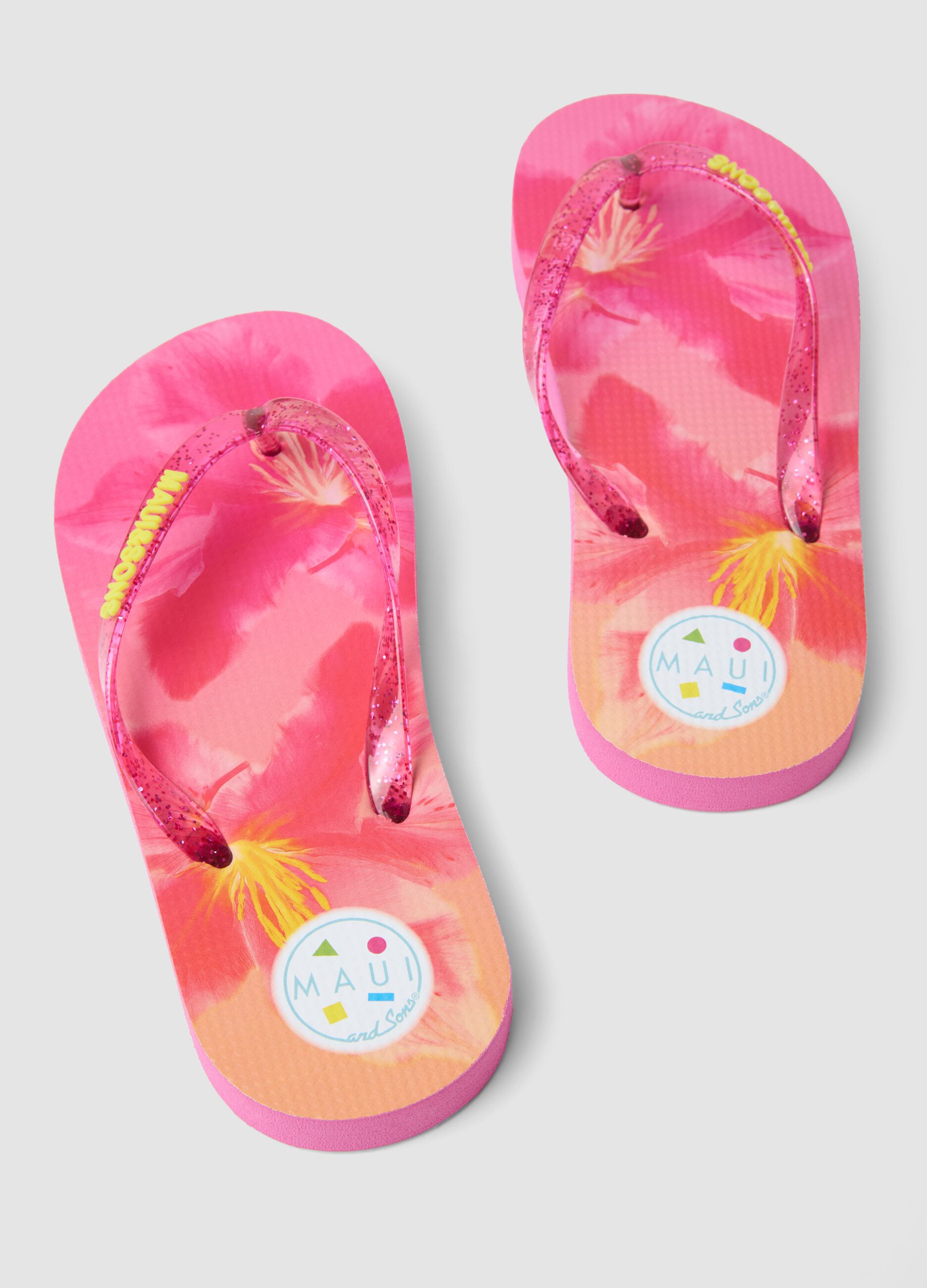 Girls&rsquo; multicolour patterned flip-flops