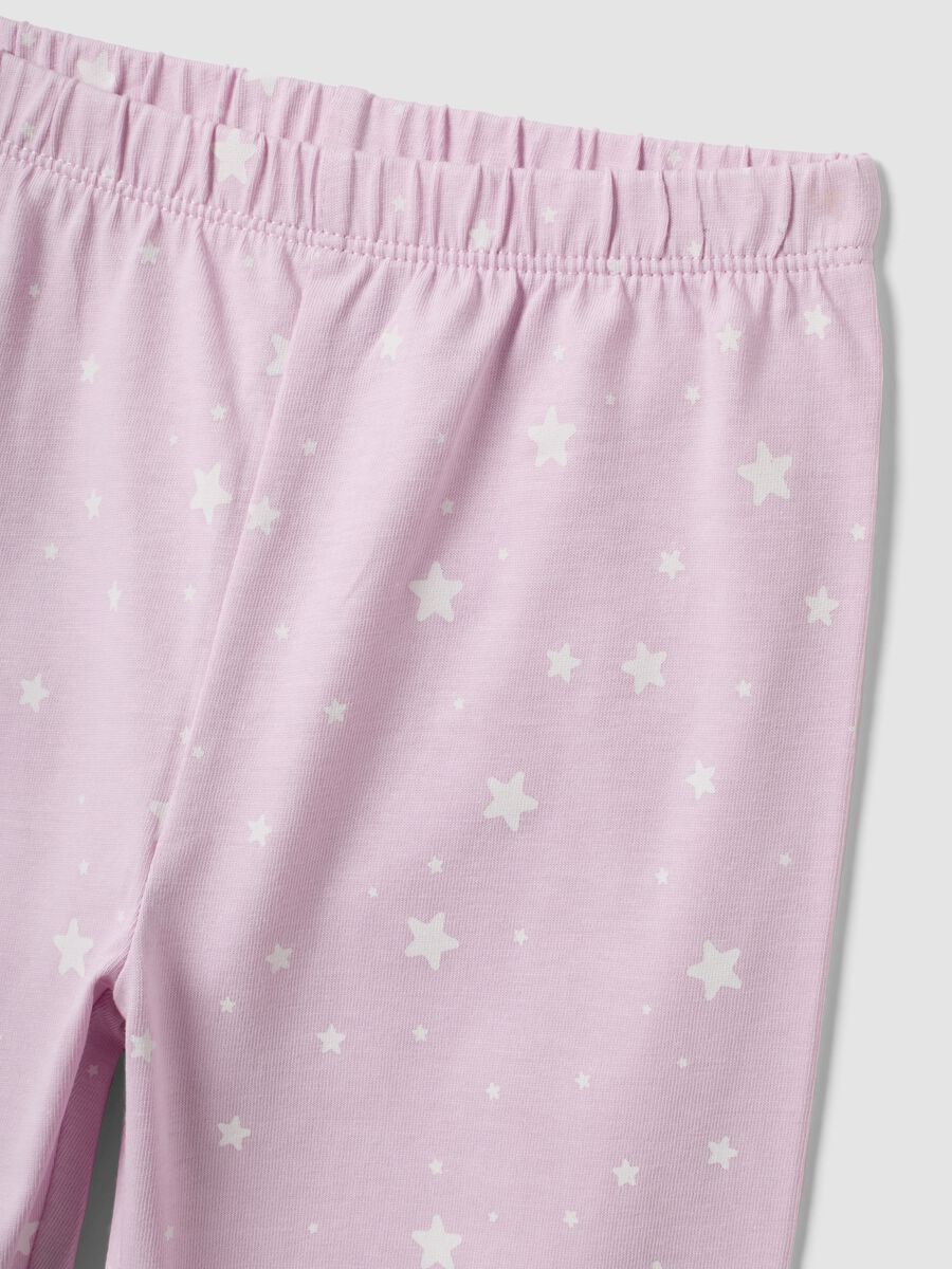 Pink organic cotton jersey pyjamas with star print_2