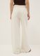 White pure cotton wide leg trousers_2