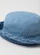 Girl's regular fit blue denim pure cotton bucket hat with fringes_2