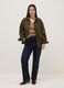 Green regular fit jacket with collar and buttons_1