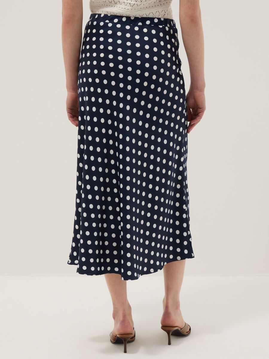 Long pure cotton skirt with multicoloured polka dots, regular fit_2