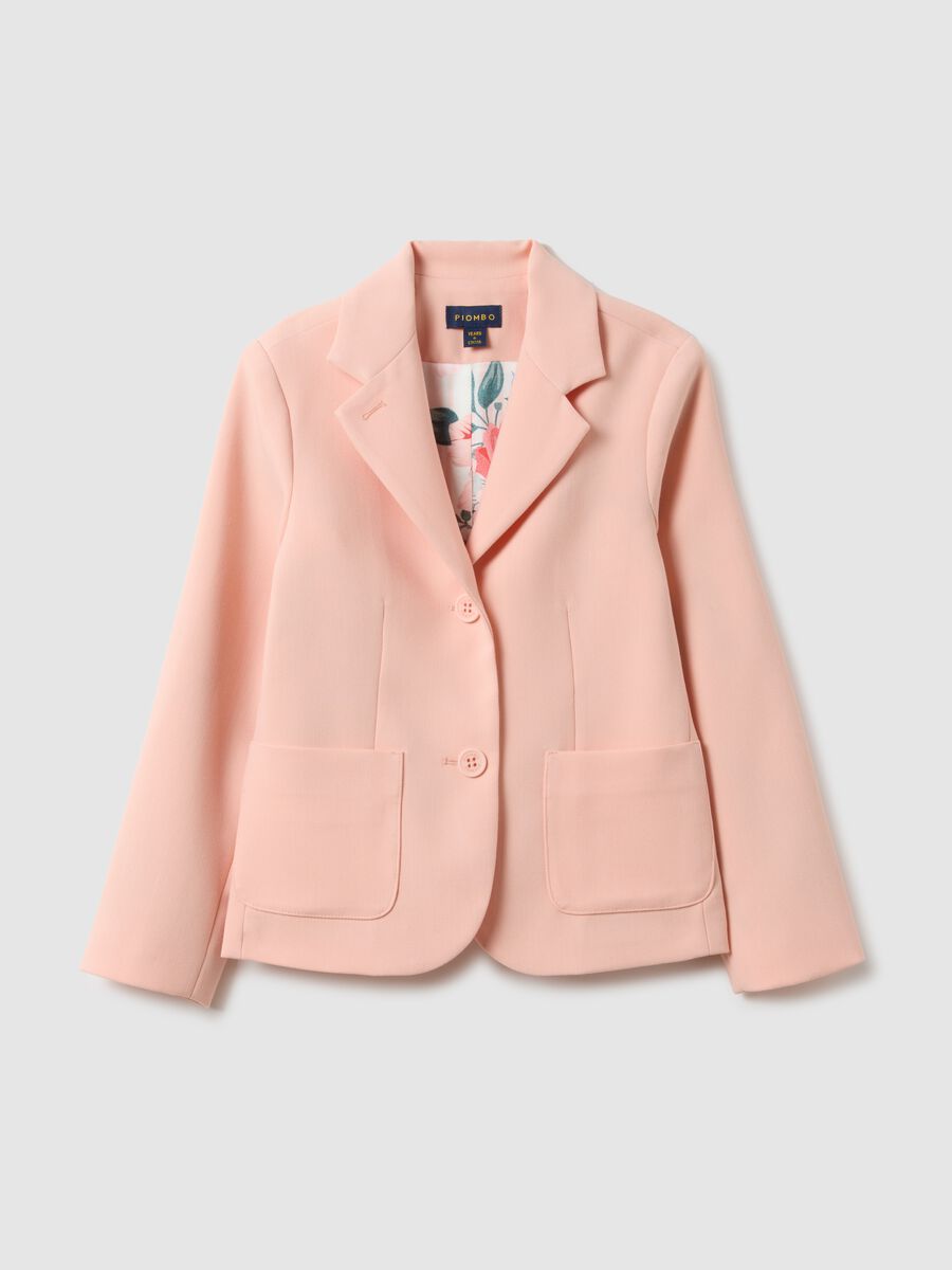 Girl's Regular Fit Pink Blazer_3