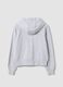 Grey hoodie in pure organic cotton with star for girls_1