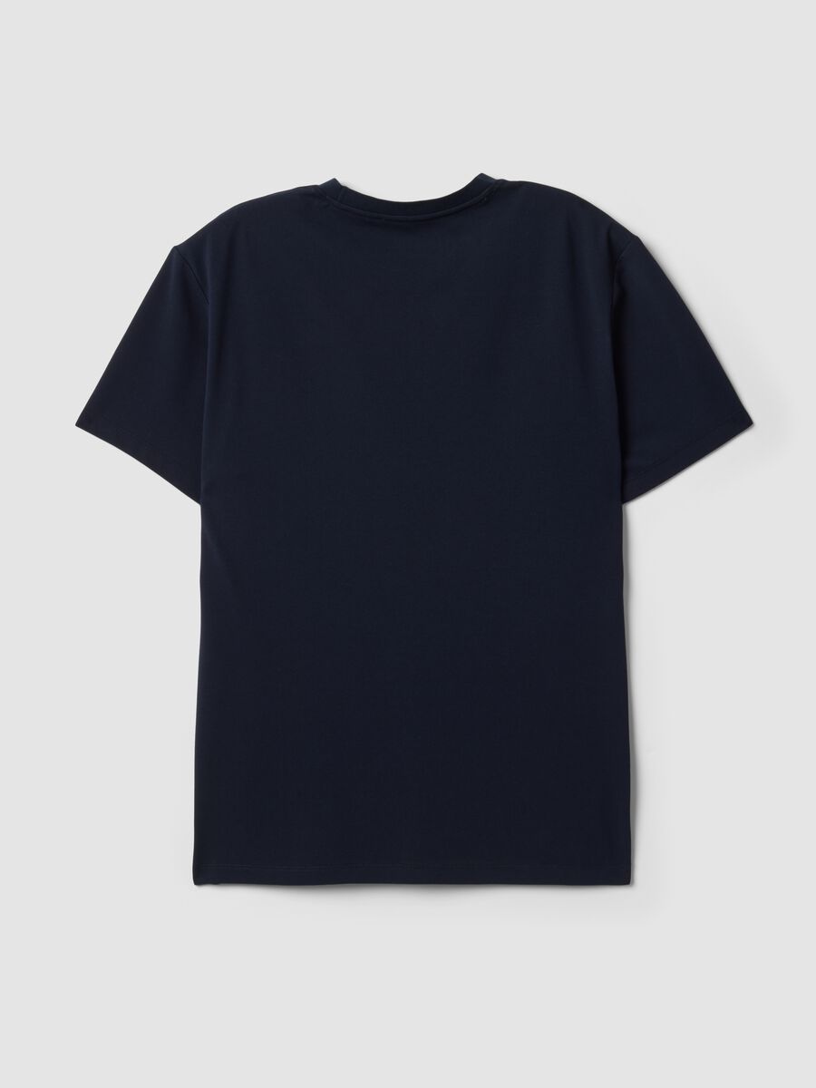 Blue regular-fit stretch piqu&eacute; cotton-blend T-shirt with Easy Dry_2
