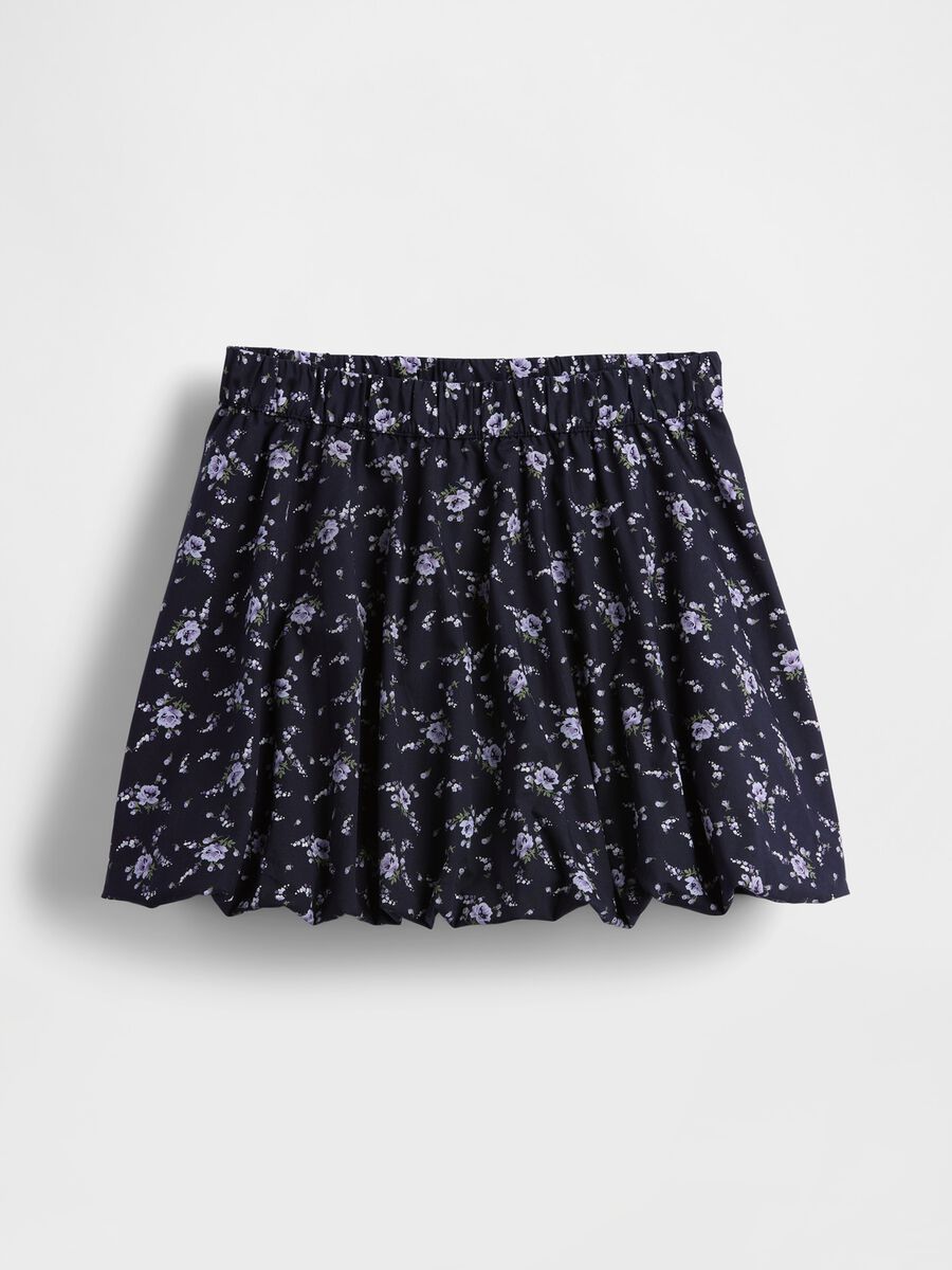 Blue cotton skirt with flowers_2