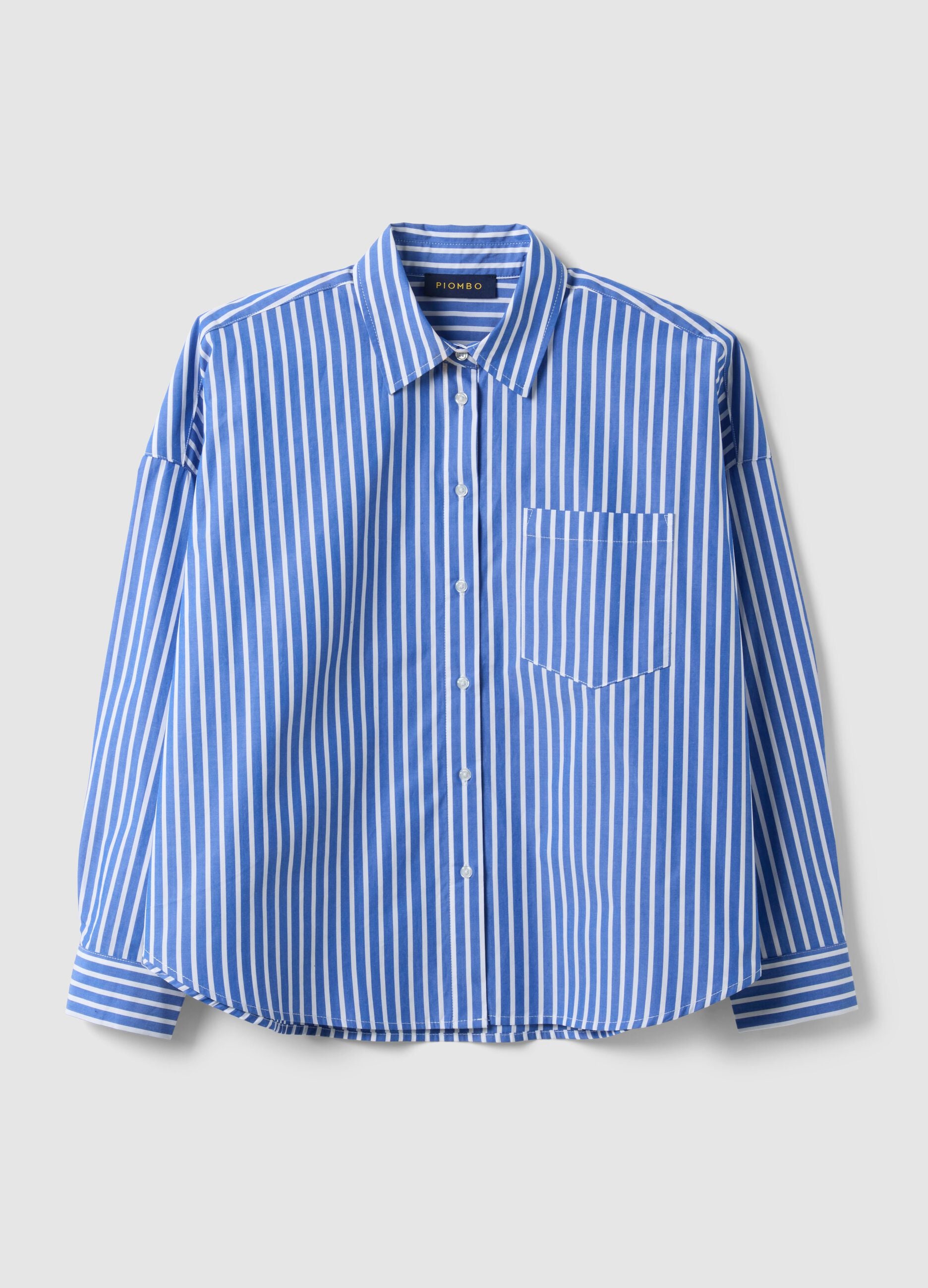 Multicolour striped pure cotton oversized fit shirt
