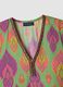 Green viscose-blend midi dress with print_5
