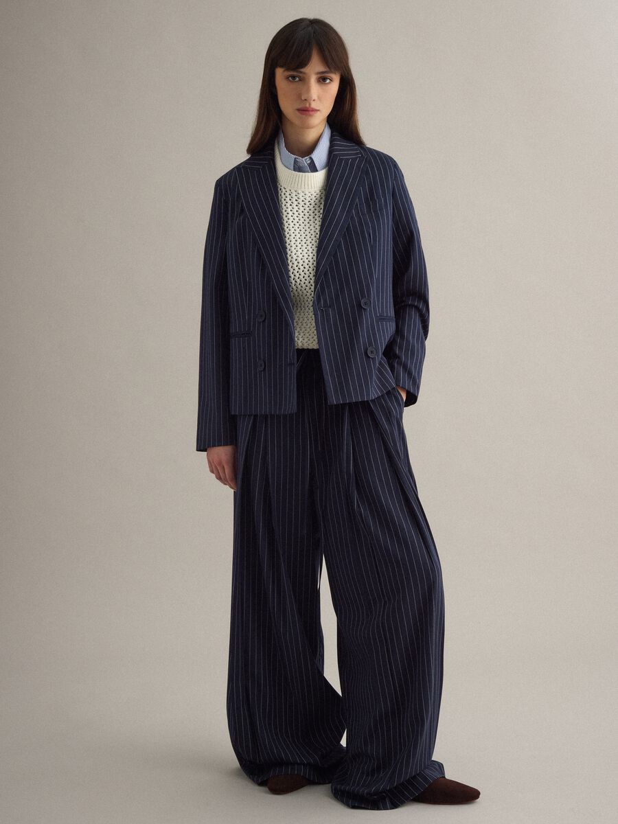 Regular fit multicolour striped blazer_0