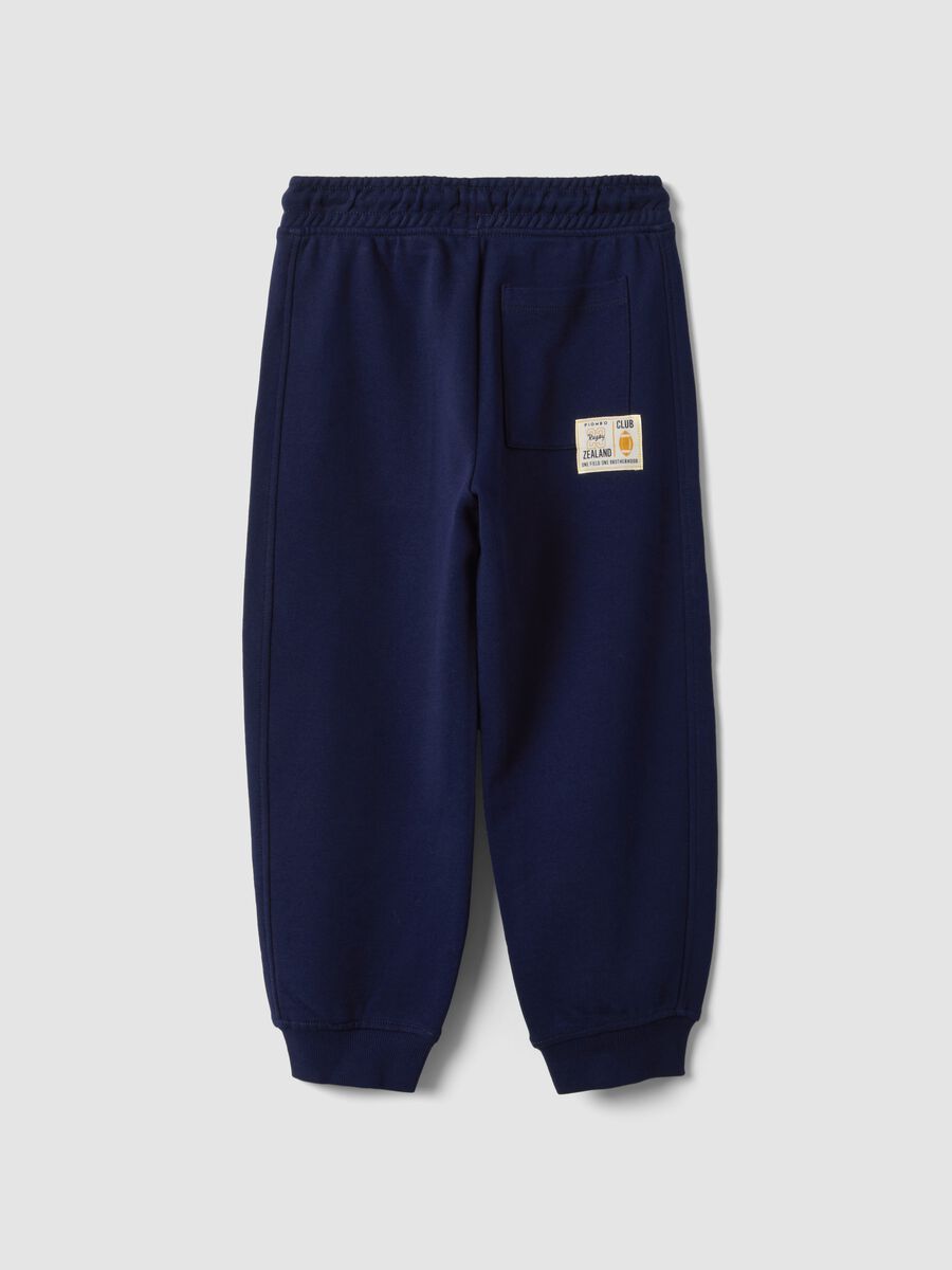 Blue pure cotton joggers with elasticated waist for boys_4