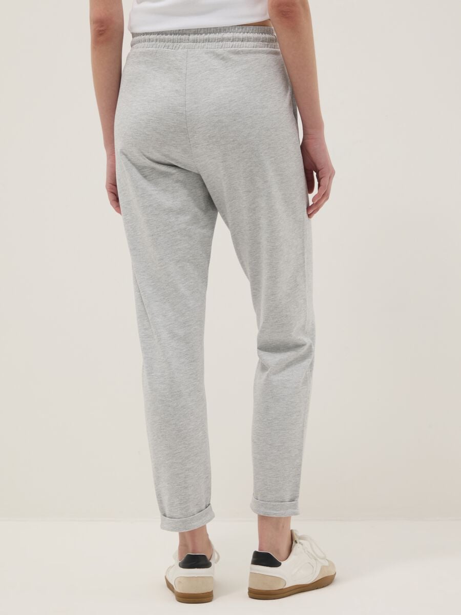 Grey pure cotton joggers, regular fit_2