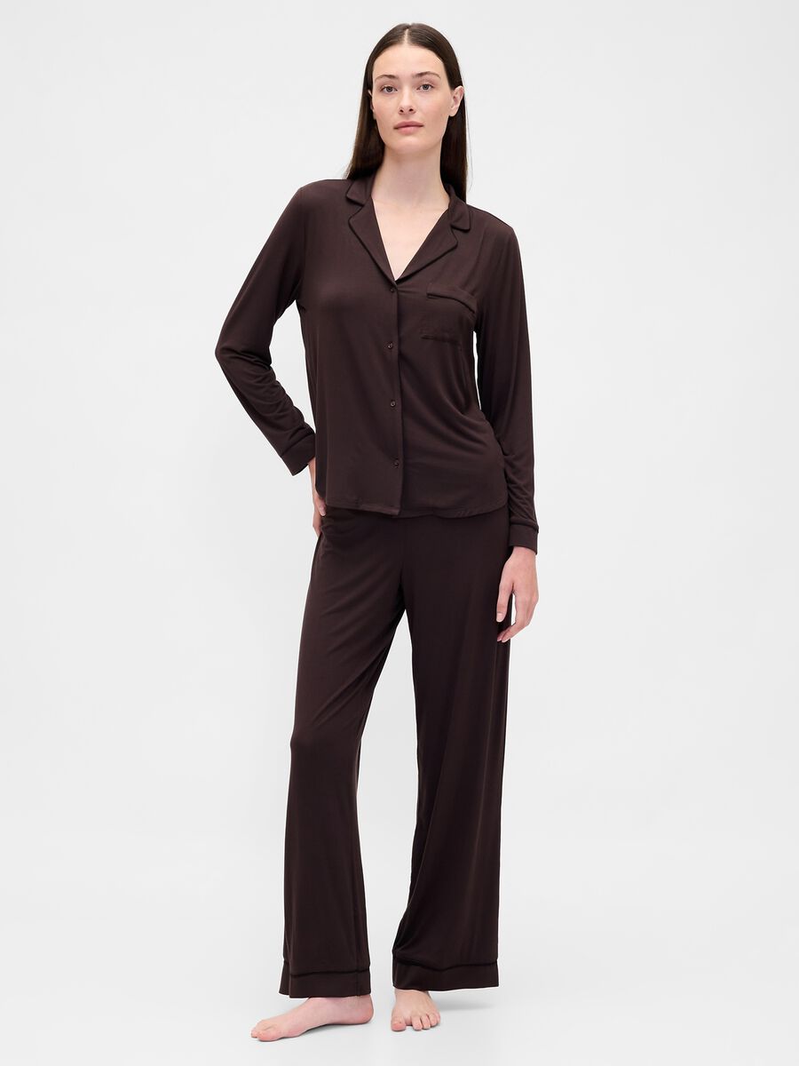 Brown stretch modal pyjamas_2