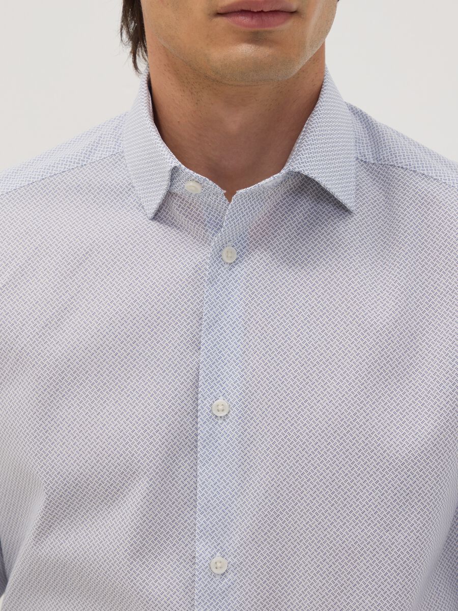 Light blue stretch cotton poplin shirt with cutaway collar_1