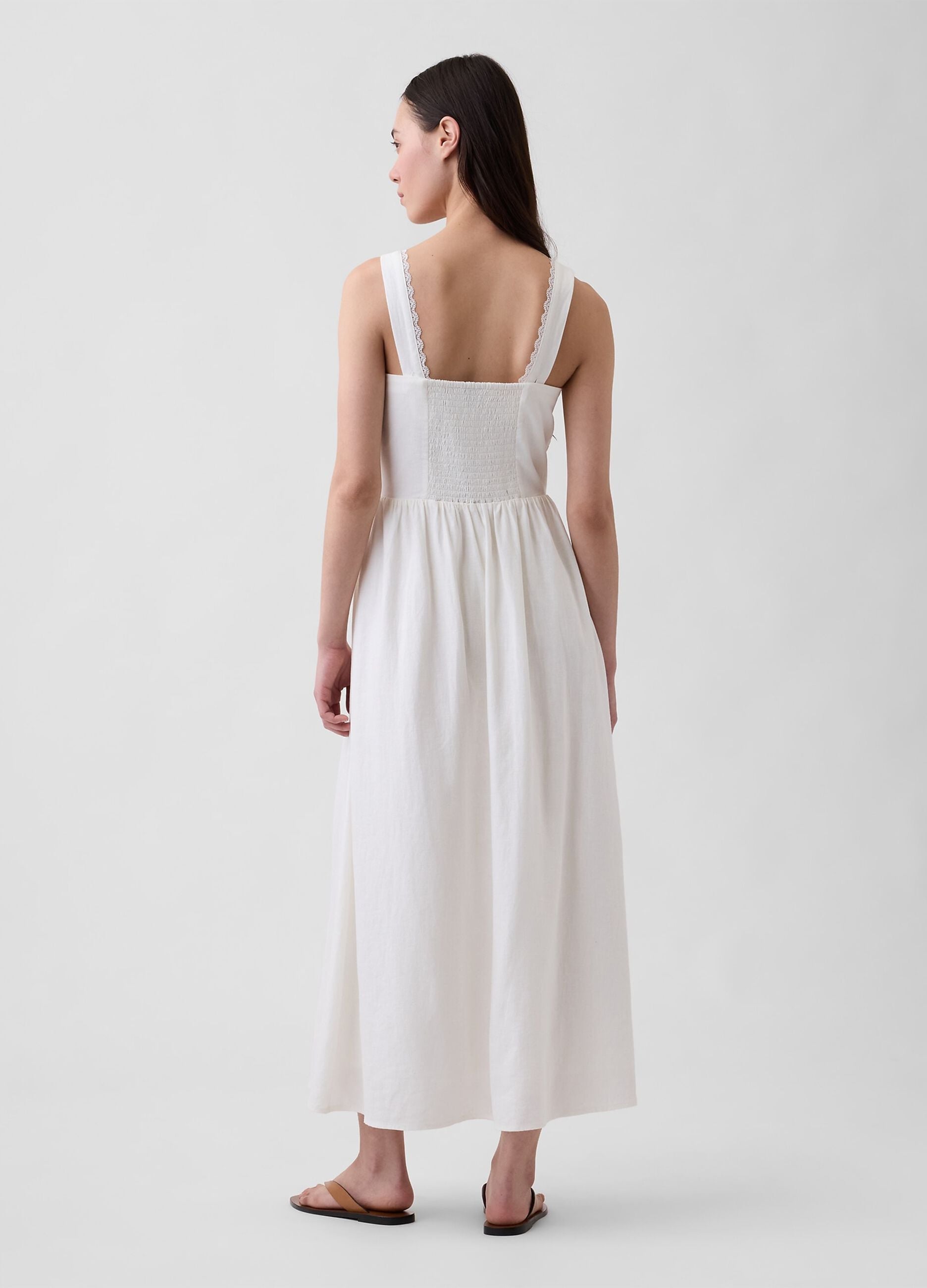 Midi dress in linen blend
