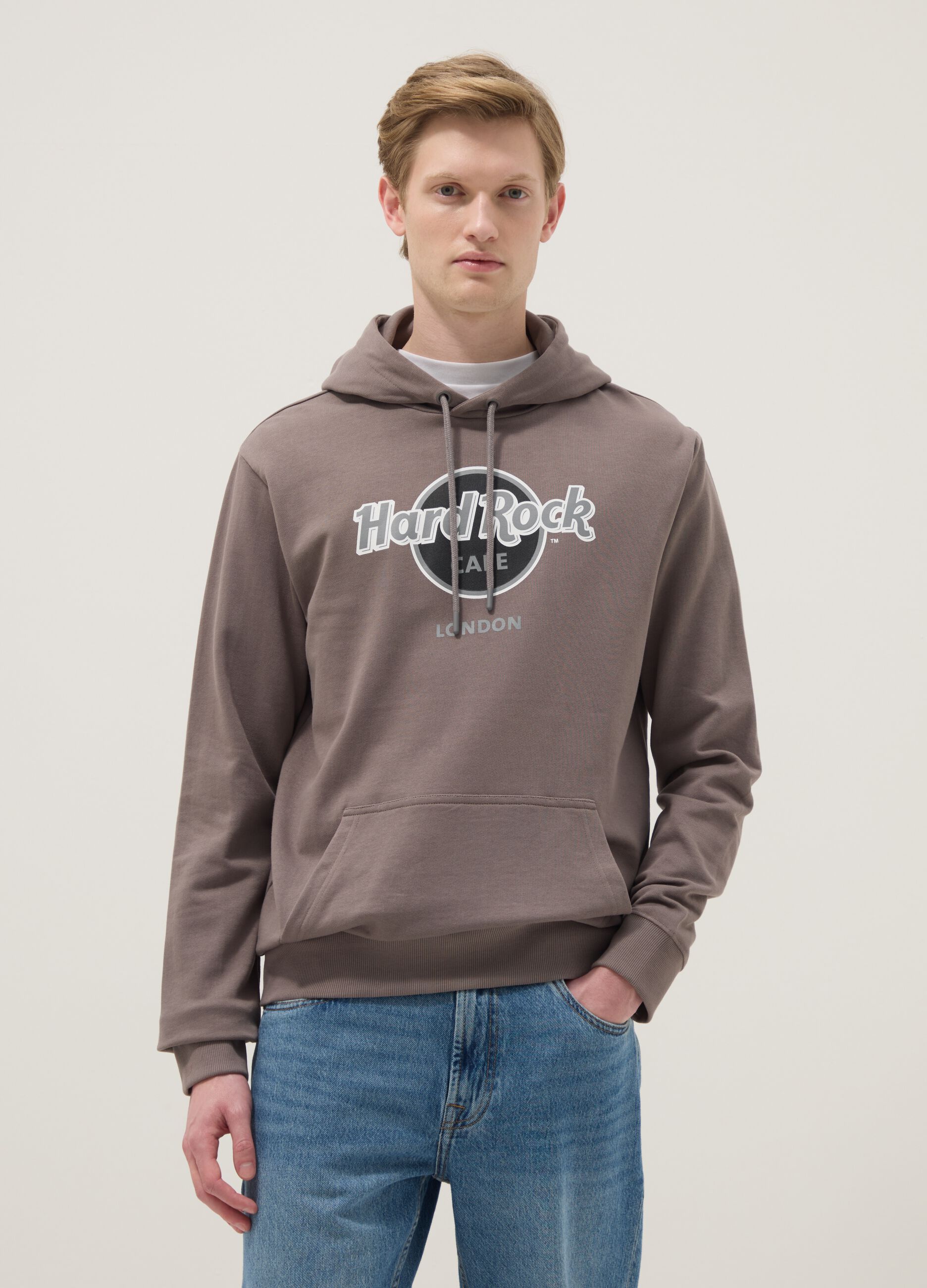 Grey pure cotton regular fit sweatshirt Hard Rock Cafe London