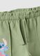 Green paper bag trousers for girls in stretchy cotton regular fit_2