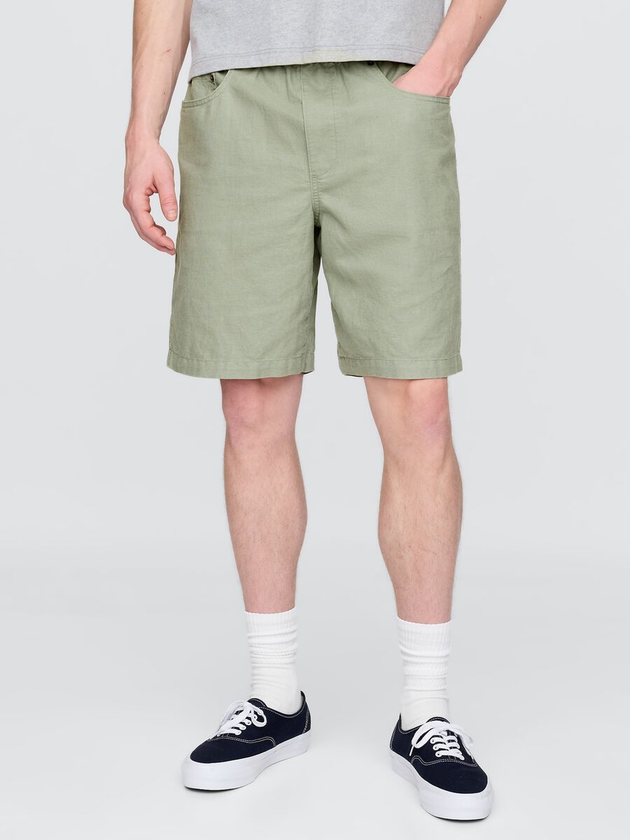Green Linen and Cotton Shorts by Gap_1