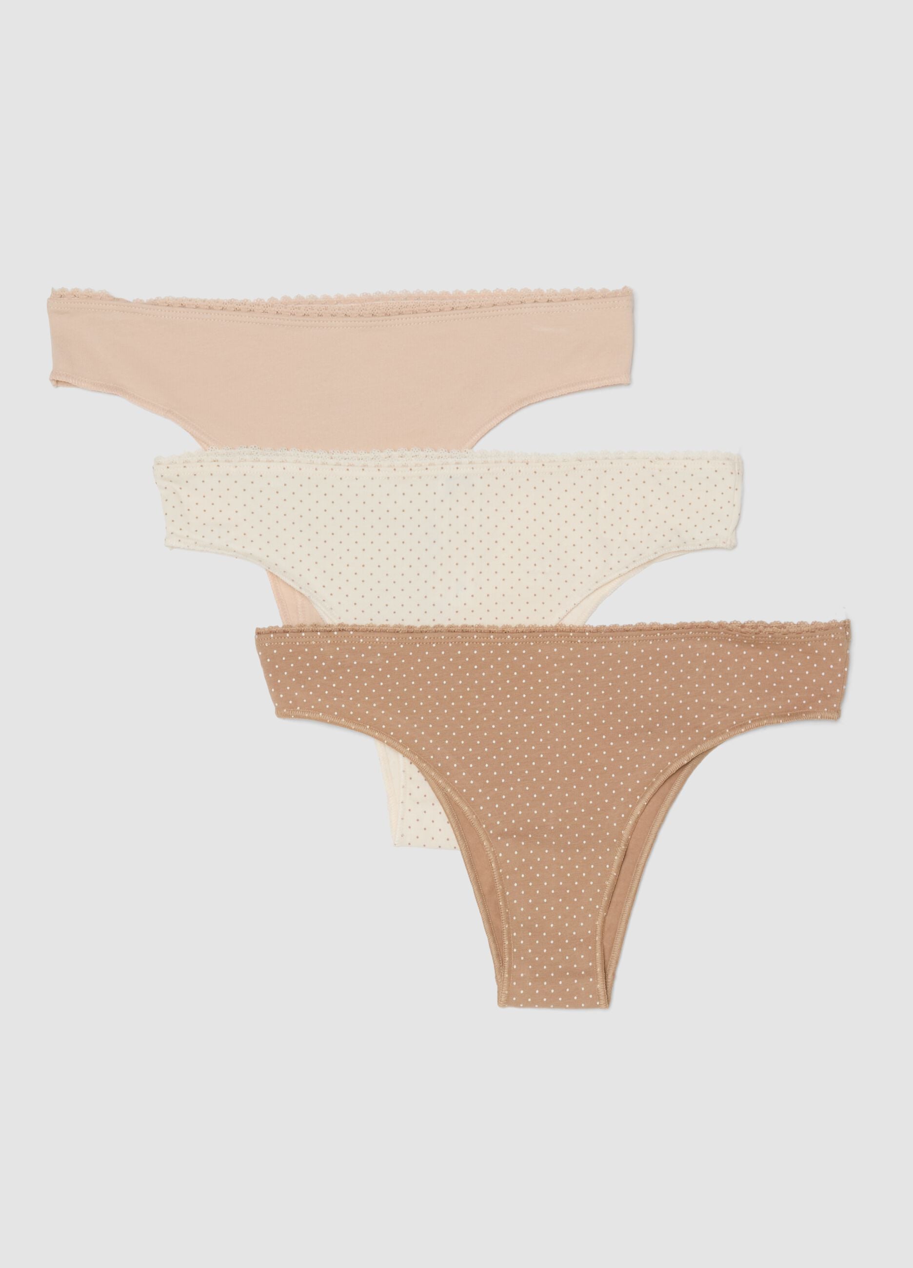 Triple Pack Beige Stretch Cotton Regular Fit Briefs
