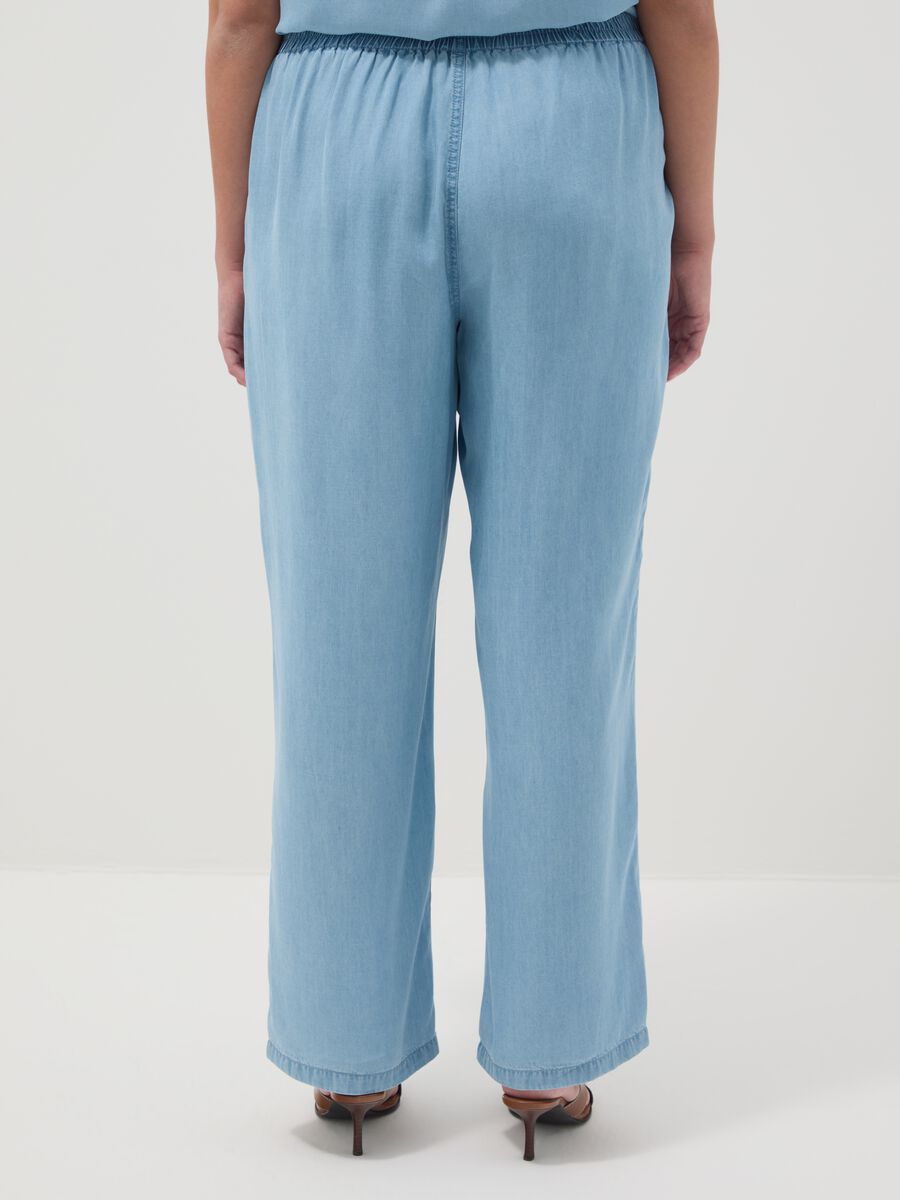 Pure Lyocell Blue Joggers Regular Fit_2