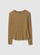 Beige Stretch Modal Regular Fit Top_4
