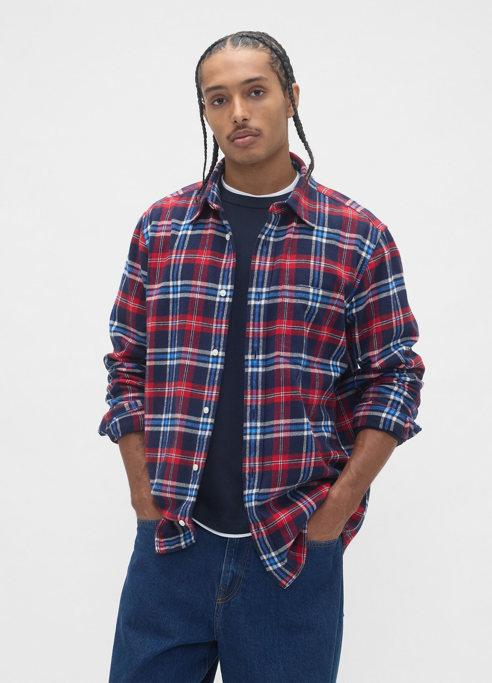Red Plaid Cotton Shirt