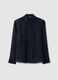 Blue long sleeve Lyocell shirt regular fit with classic collar_4