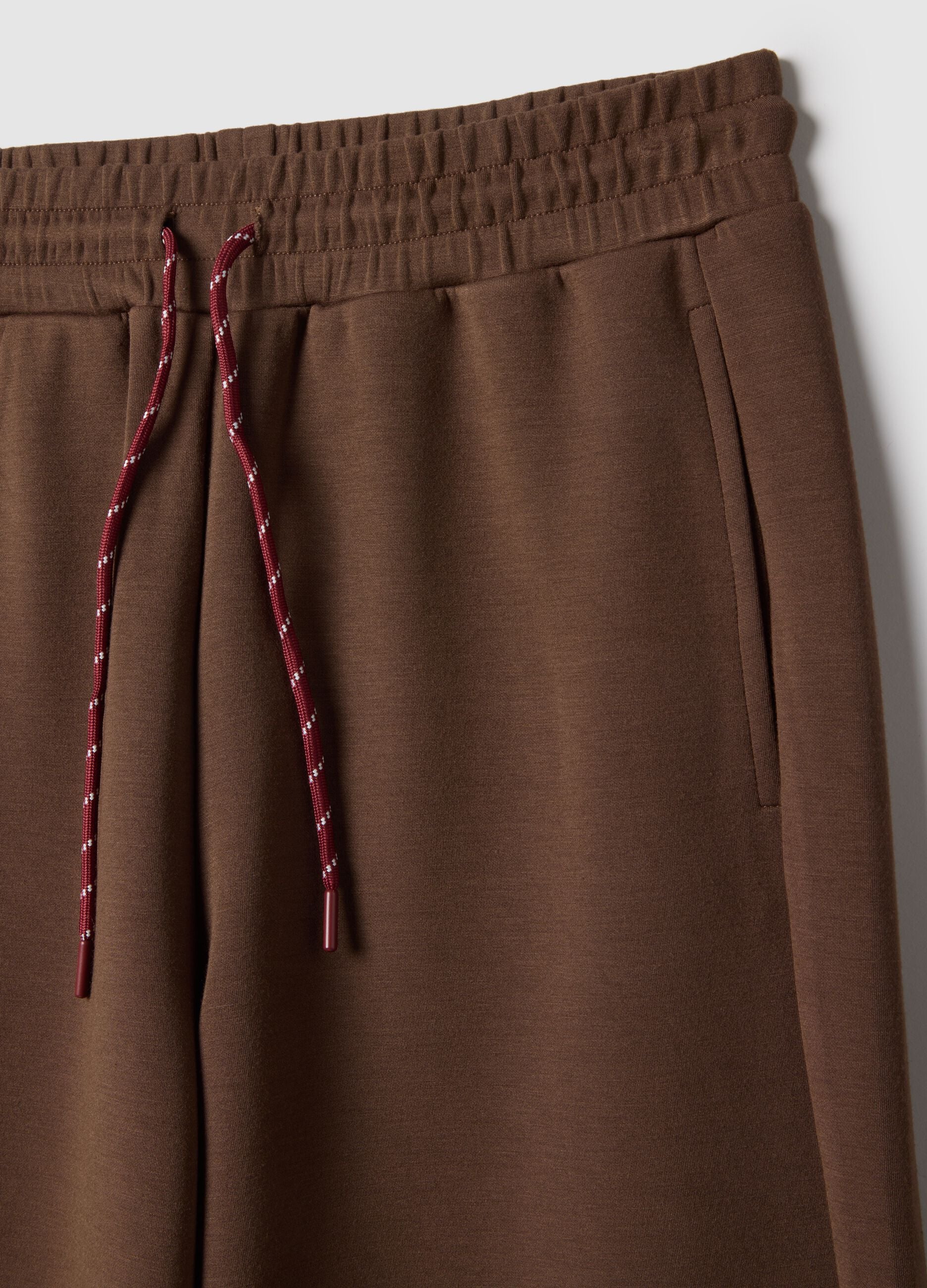 Brown wide leg trousers in stretchy modal blend