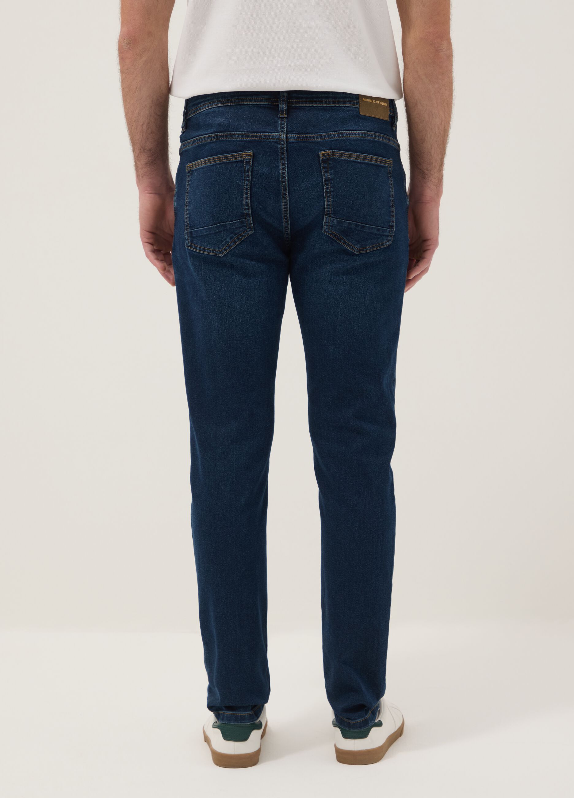 Blue Super Skinny Cotton Blend Jeans