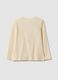Beige pure cotton T-shirt for girls regular fit_1