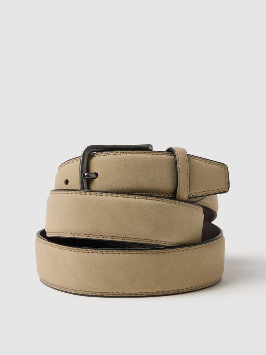 Beige Belt with Classic Buckle_2