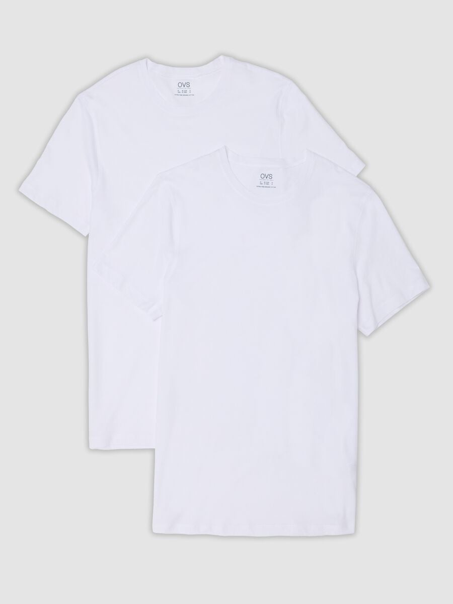 2-pack of white crew-neck T-shirts in pure extra-fine cotton_4