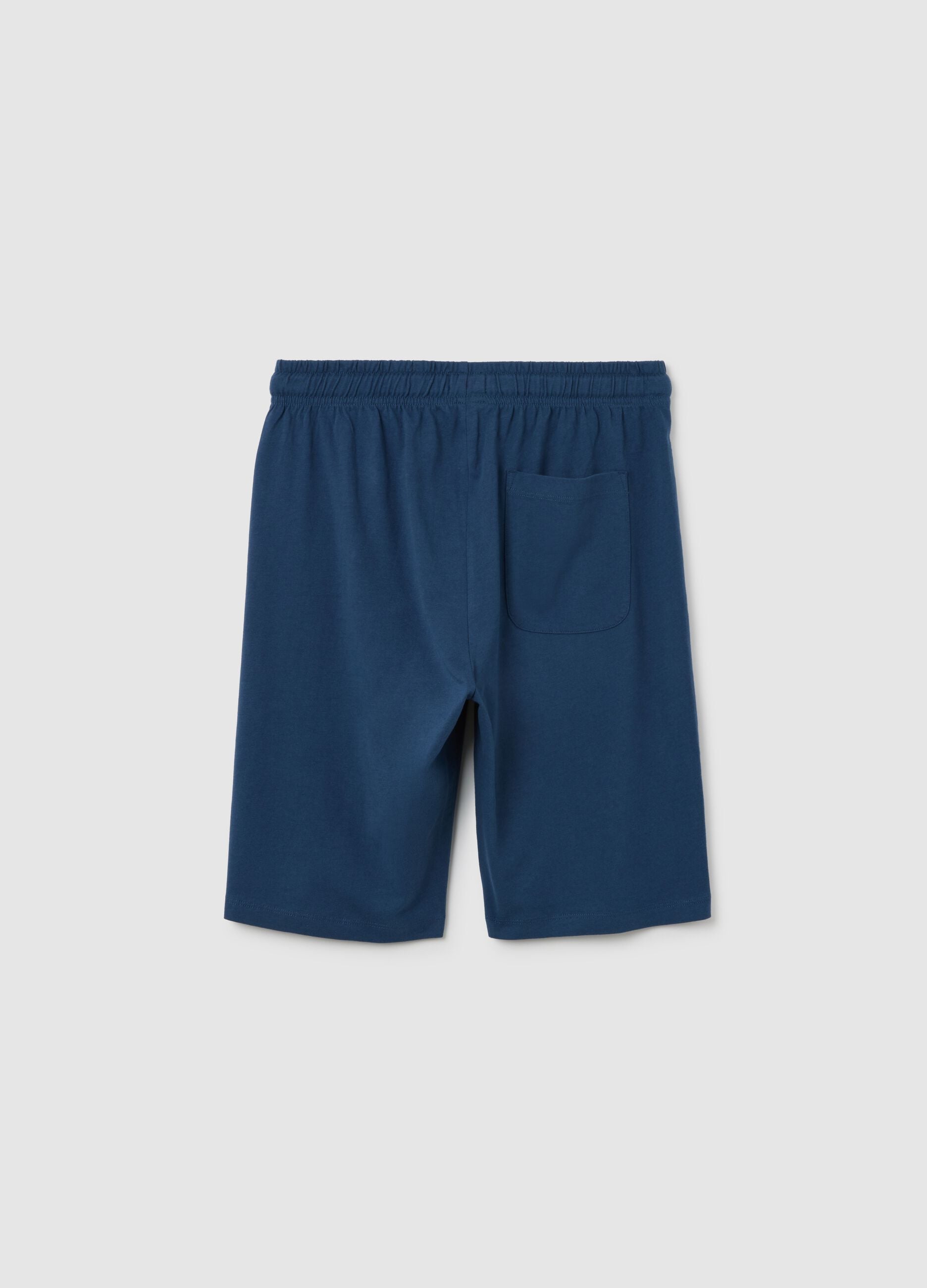 Boys&rsquo; blue regular-fit Bermuda shorts in 100% cotton