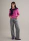 Pink crew neck jumper in pure cotton regular fit_1