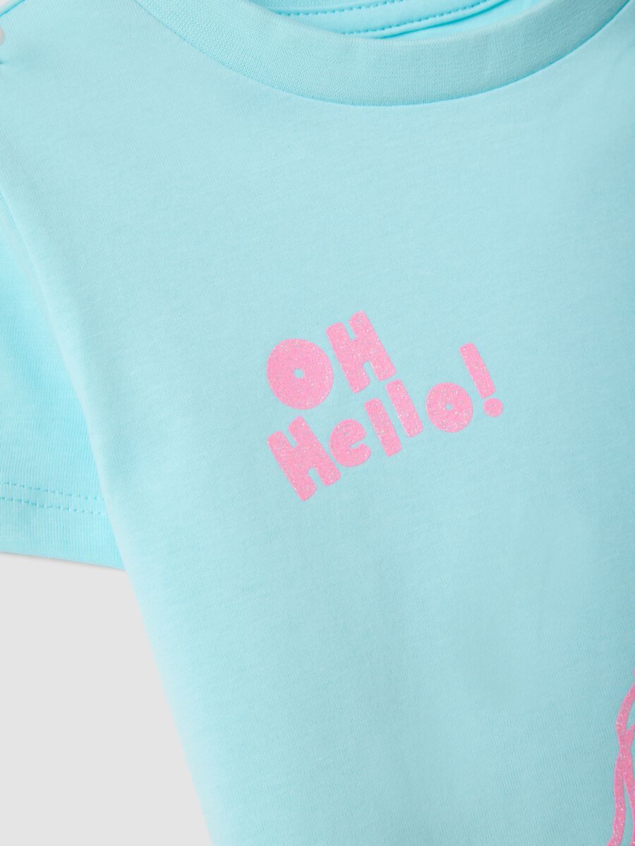 Children's light blue pure cotton t-shirt with unicorn, regular fit_2