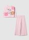 Pink cotton blend sweatshirt and trousers set for girls with regular fit_0