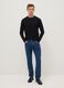 Black long sleeve cotton stretch regular fit t-shirt_1