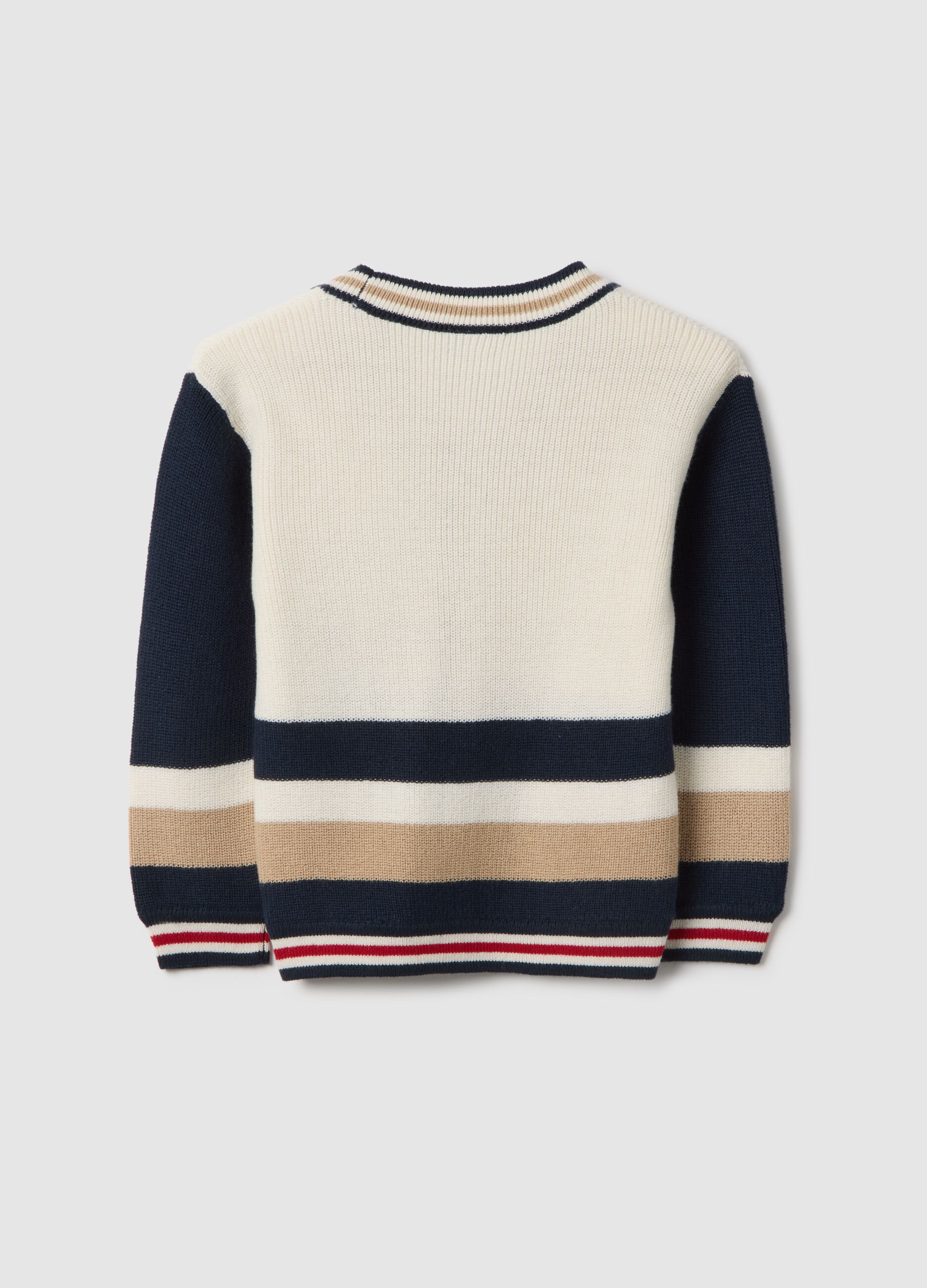 Striped blue and beige cardigan for boys