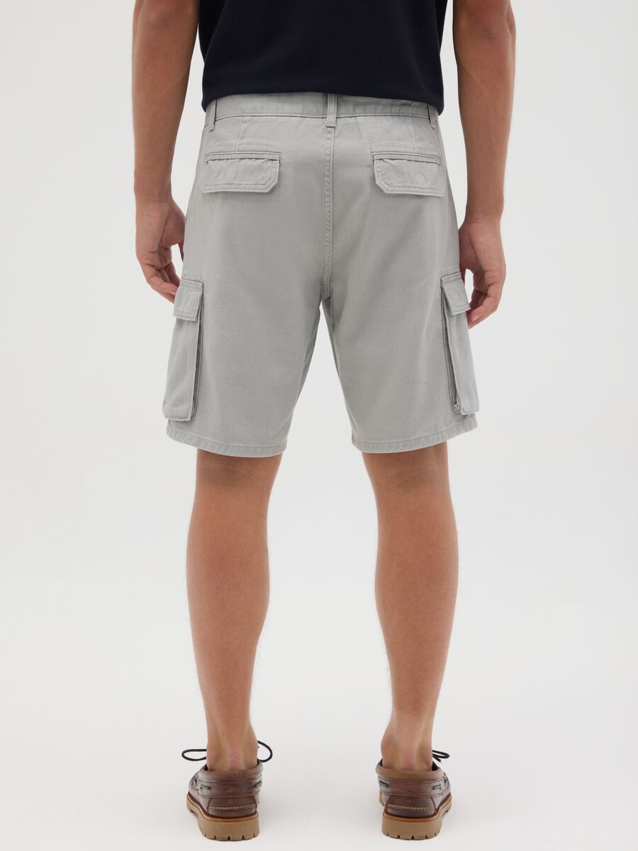 Men's grey pure cotton regular fit shorts_2