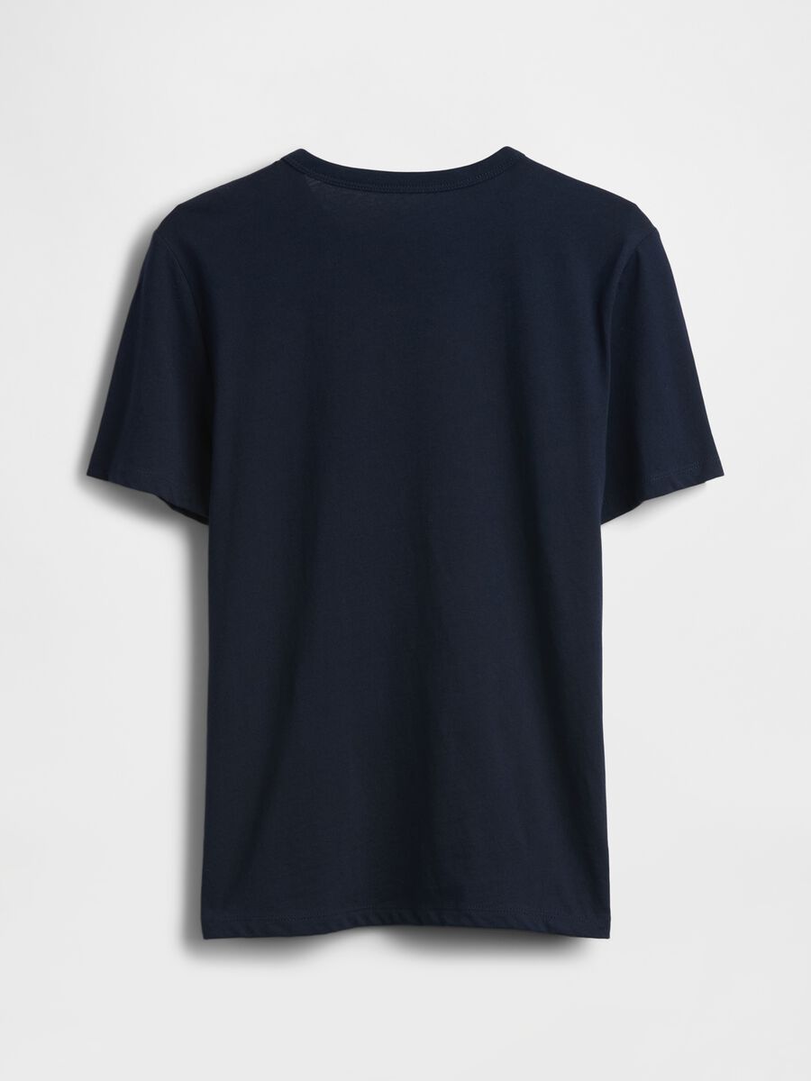 Blue pure cotton kids' T-shirt regular fit with logo_1