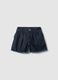 Girls' blue denim cotton blend shorts with regular fit_3